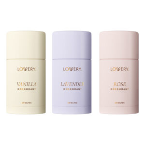 Lovery Aluminum Free Deodorant Sticks 3pc Vanilla Lavender and Rose for Unisex