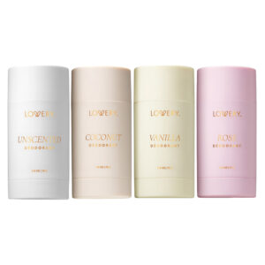 Lovery Aluminum Free Deodorant Sticks 4pc Vanilla Coconut Rose and Unscented for Women