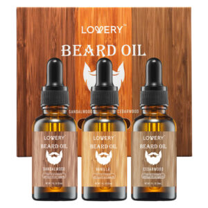 Lovery Beard Oil 3pc Beard Oils with Argan and Jojoba for Men