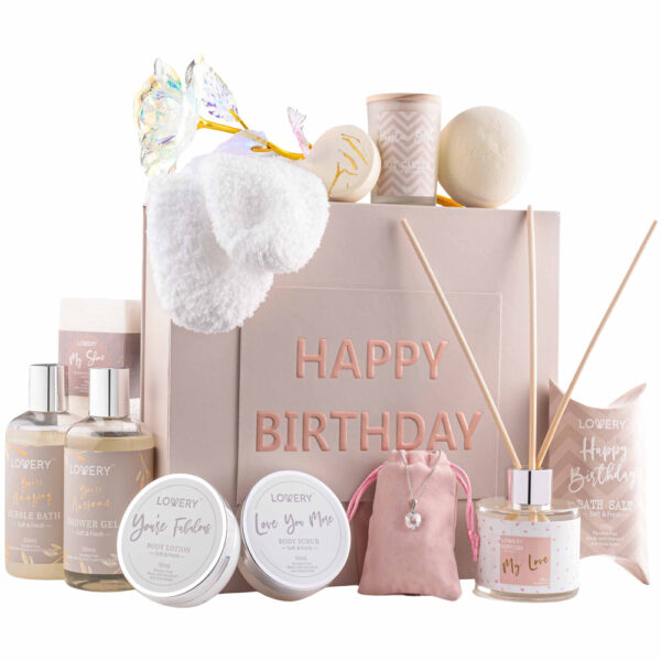 Lovery Birthday Home Bath and Spa Gift Basket for Women