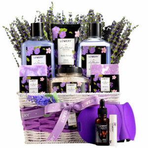 Lovery Lavender & Lilac Spa Gift Basket for Women
