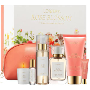 Lovery Rose Blossom Bath and Body Care Luxury with Cosmetic Bag for Women