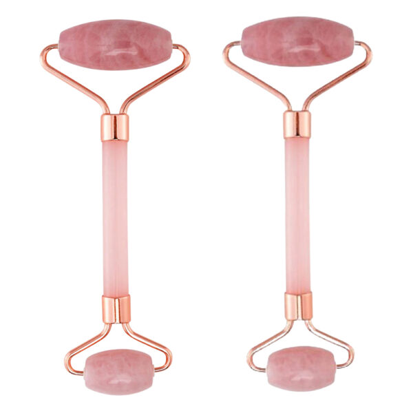 Lovery Rose Quartz Roller Anti Aging Face Eye & Body Beauty Roller 2pc for Unisex
