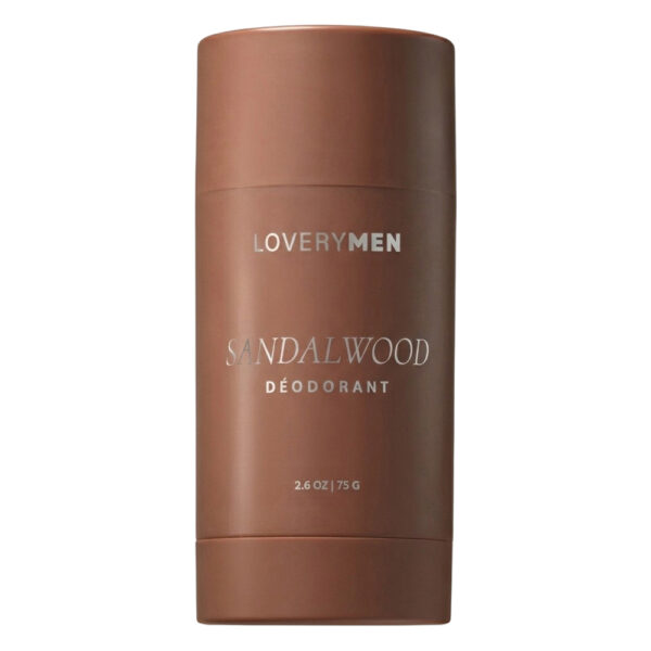 LoveryMen Aluminum Free Deodorant Stick 24 Hour Odor Control Sandalwood for Men