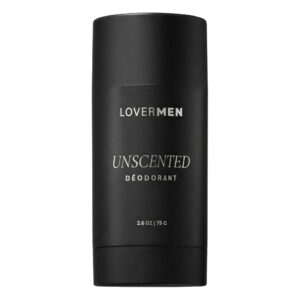 LoveryMen Aluminum Free Deodorant Stick 24 Hour Odor Control Unscented for Men