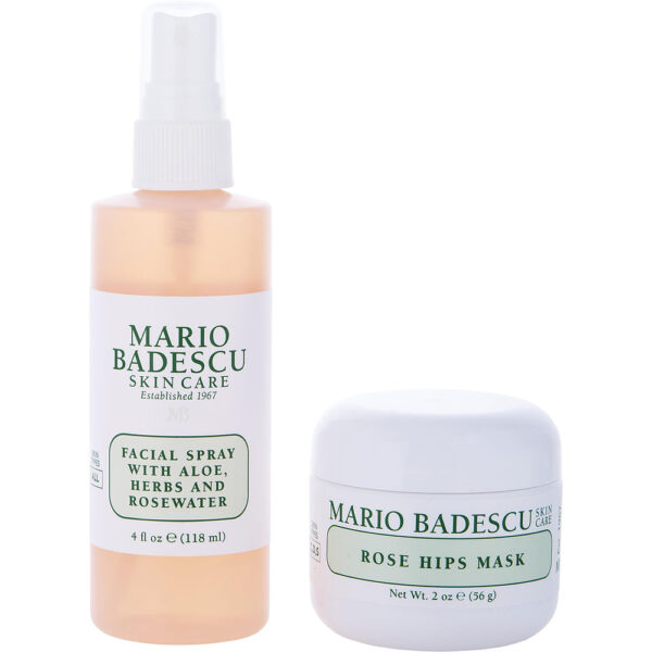 Mario Badescu Rose Mask & Mist Duo : Facial With Aloe Herbs And Rosewater + Rose Hips Mask 2pcs for Women – 4 oz