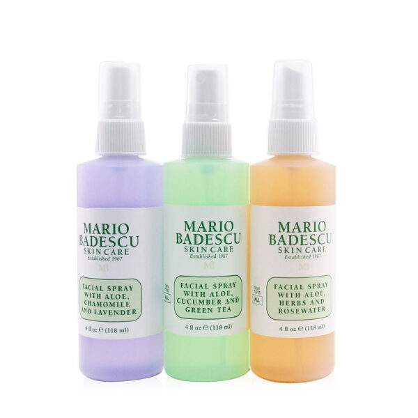 Mario Badescu Spritz Mist & Glow : Cucumber & Green Tea + Herbs & Rosewater + Chamomille & Lavender 3pcs 3x for Women – 118 ml