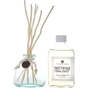 Northern Lights Driftwood & Sea Salt DIFFUSER OIL & 6X WILLOW REEDS & DIFFUSER BOTTLE for Unisex – 6 oz