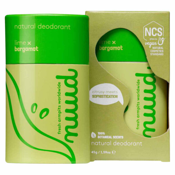 nuud Natural Deodorant Stick Botanical Scent Lime x Bergamot for Unisex