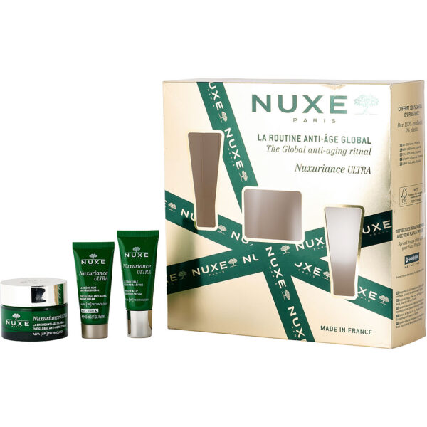 Nuxe Nuxuriance Ultra The Global Anti Aging Routine: Anti Aging Day Cream AH + Eye & Lip Contour Care + Anti Aging Night Cream 3pcs for Women – 50 ml