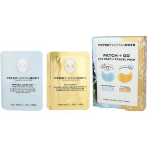 Peter Thomas Roth Patch + Go Eye Pack Travel Pack: Water Drench 4ct + 24K Gold 4ct for Women