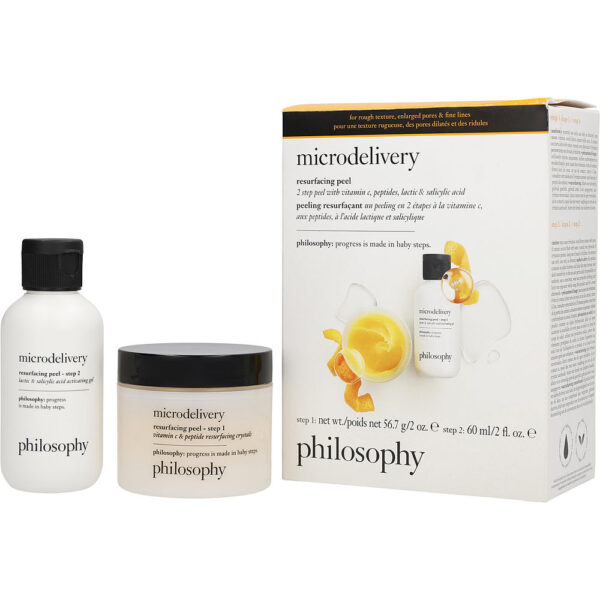Philosophy The Microdelivery Peel: Lactic Salicylic Acid Activation Gel + Vitamin C Resurfacing Crystal 2pcs for Women