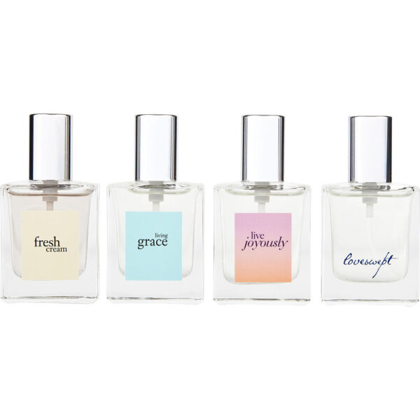 Philosophy Variety 4 PIECE VARIETY WITH LIVE JOYOUSLY & FRESH CREAM & LIVING GRACE & LOVESWEPT AND ALL ARE Eau de Parfum for Women – 0.5 oz