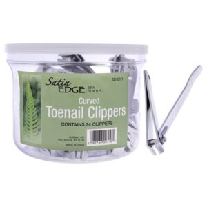 Satin Edge Curved Toenail Clippers 24pc for Unisex