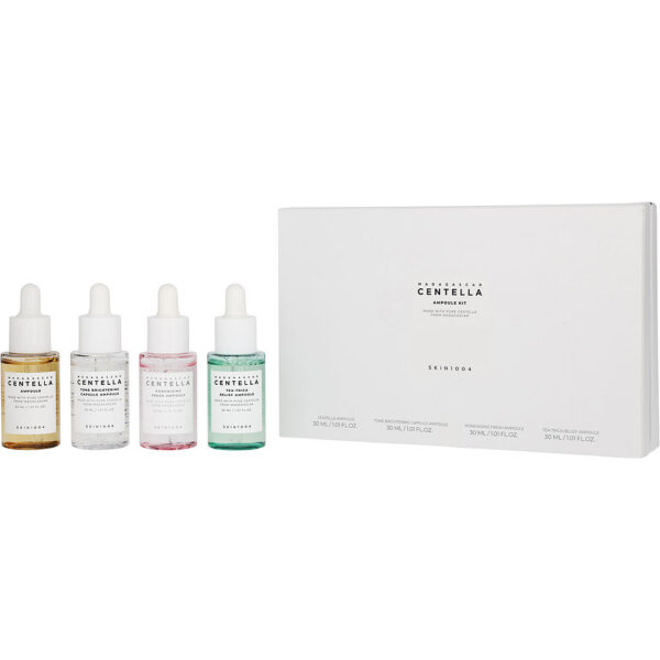 Skin1004 Madagascar Centella Ampoule Kit: Ampoule + Tone Brightening Capsule + Poremizing Fresh + Tea Trica Relief 4x30ml for Women – 30 ml