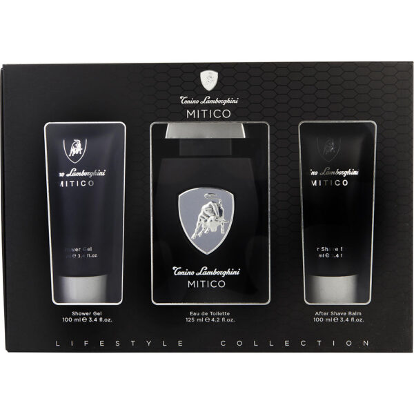Tonino Lamborghini Lamborghini Mitico & AFTERSHAVE BALM & SHOWER GEL Eau de Toilette for Men – 3 piece gift set