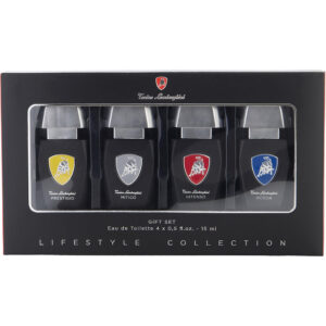 Tonino Lamborghini Lamborghini Variety 4 PIECE VARIETY WITH PRESTIGIO & MITICO & INTENSO & ACQUA AND ALL ARE Eau de Toilette for Men – 0.5 oz