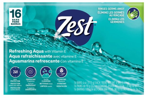 Zest Aqua Refreshing Deodorant Bar Soap for Unisex