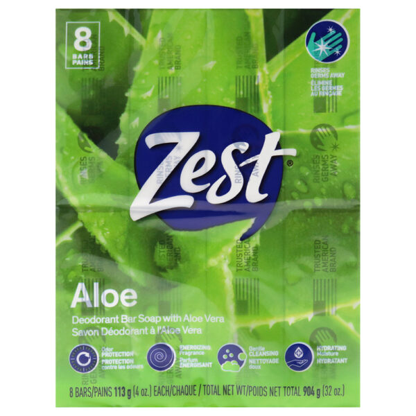 Zest Deodorant Bar Soap Aloe for Unisex