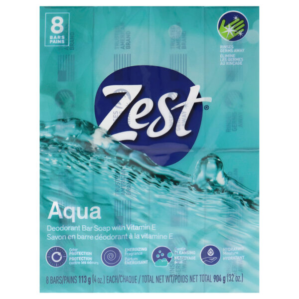 Zest Deodorant Bar Soap Aqua for Unisex