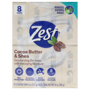 Zest Deodorant Bar Soap Cocoa Butter and Shea for Unisex