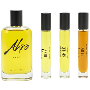 Akro The Icons Bake Glow Smile & Rise for Everyone for Unisex – 3 X 0.34 oz / 10 ml Eau de Parfum Spray; 3.4 oz / 100 ml Eau de Parfum Spray