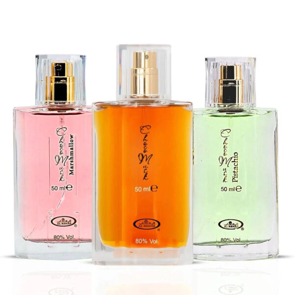 Al Rehab Choco Musk Choco Musk Marshmallow & Choco Musk Pistachio Sprays Bundle Eau de Parfum for Unisex – 50 ml