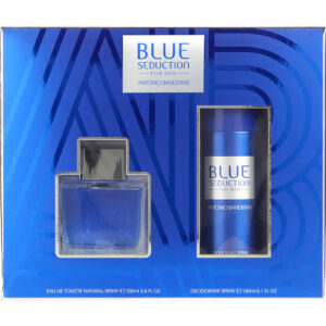 Antonio Banderas Blue Seduction & DEODORANT Eau de Toilette for Men – 3.4 oz
