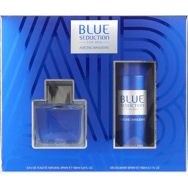 Antonio Banderas Blue Seduction & DEODORANT Eau de Toilette for Men – 3.4 oz