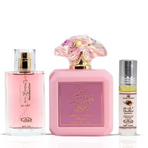 Ard Al Zaafaran Pink Blush & Choco Musk Marshmallow & Roll On by Al Rehab Bundle Eau de Parfum for Unisex – 100 ml