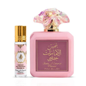 Ard Al Zaafaran Pink Blush Shams Al Emarat Khususi & Roll On Bundle Eau de Parfum for Unisex – 100 ml