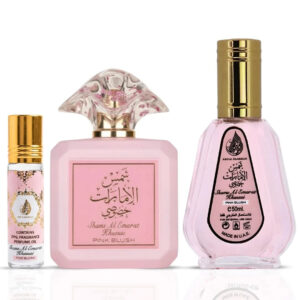 Ard Al Zaafaran Pink Blush Shams Al Emarat Khususi & Roll On Bundle Eau de Parfum for Unisex – 100 ml