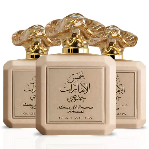 Ard Al Zaafaran Shams Al Emarat Khususi Glaze & Glow Sprays Pack of 3 Eau de Parfum for Women – 100 ml