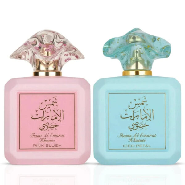 Ard Al Zaafaran Shams Al Emarat Khususi Pink Blush & Iced Petal Sprays Bundle Eau de Parfum for Women – 100 ml