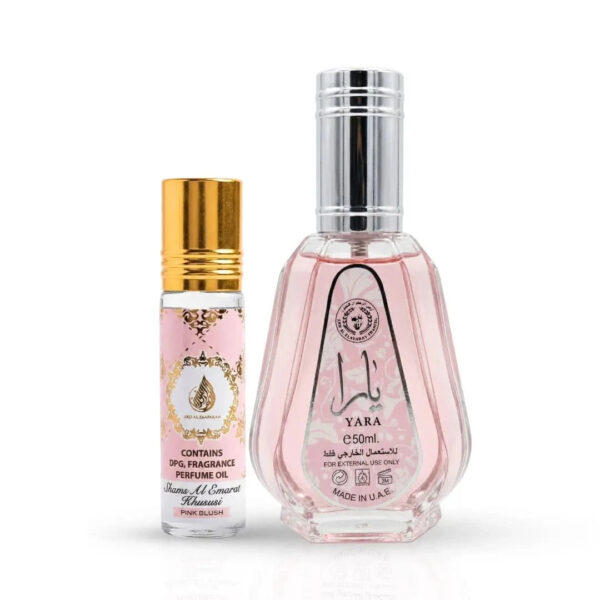 Ard Al Zaafaran Yara & Pink Blush Shams Al Emarat Khususi Roll On Bundle Eau de Parfum for Unisex – 50 ml