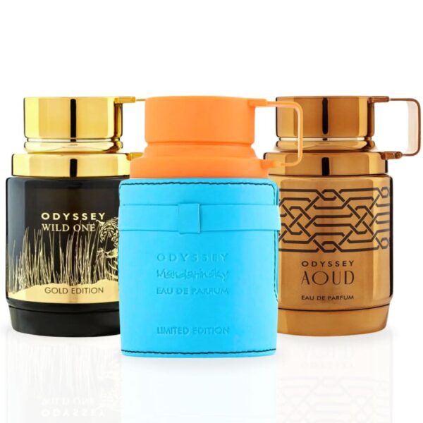 Armaf Odyssey Mandarin Sky Limited Edition Aoud Edition & Wild One Gold Edition Sprays Bundle Eau de Parfum for Unisex – 100 ml