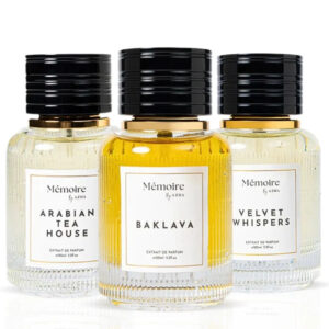AZHA Baklava Arabian Tea House & Velvet Whispers Sprays Memoire Collection Bundle Extrait de Parfum for Unisex – 100 ml