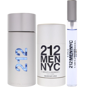 Carolina Herrera 212 for Men – 3.4 oz Eau de Toilette Spray, 2.3 oz Deodorant Stick, 0.33 oz Eau de Toilette Spray