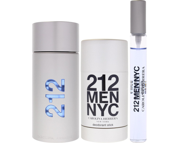 Carolina Herrera 212 for Men – 3.4 oz Eau de Toilette Spray, 2.3 oz Deodorant Stick, 0.33 oz Eau de Toilette Spray
