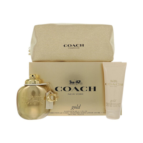 Coach Gold 3 piece Parfum for Women – 3 piece gift set