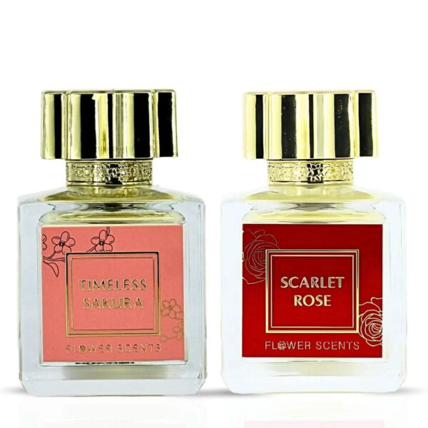 Flower Scents Timeless Sakura & Scarlet Rose Sprays Bundle Eau de Parfum for Unisex – 65 ml