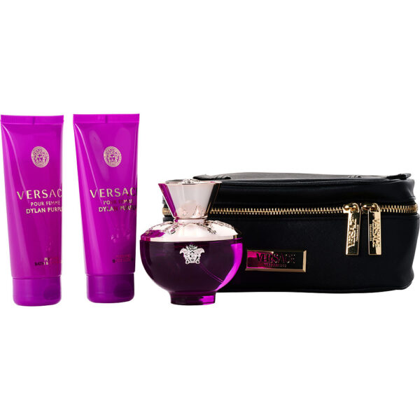 Gianni Versace Versace Dylan Purple & BODY LOTION & BATH & SHOWER GEL & BEAUTY CASE Eau de Parfum for Women – 3.4 oz