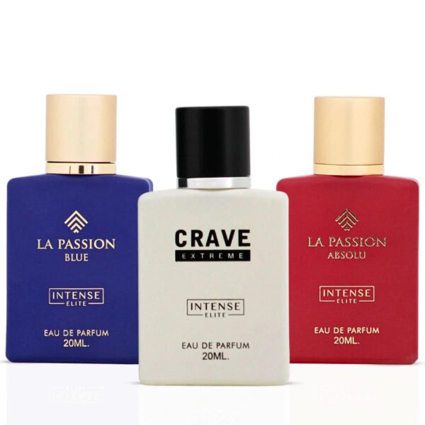 Intense Elite La Passion Blue La Passion Absolu & Crave Extreme Sprays Bundle Eau de Parfum for Women – 20 ml