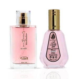 Intense Oud Choco Musk Marshmallow by Al Rehab & Pink Blush Shams Al Emarat Khususi by Ard Al Zaafaran Bundle Eau de Parfum for Unisex – 50 ml