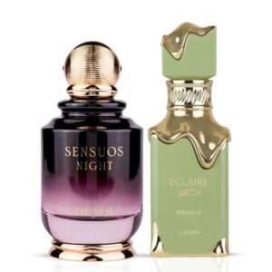 Intense Oud Eclaire Pistache by Lattafa & Sensuos Night By Khadlaj Bundle Eau de Parfum for Unisex – 100 ml