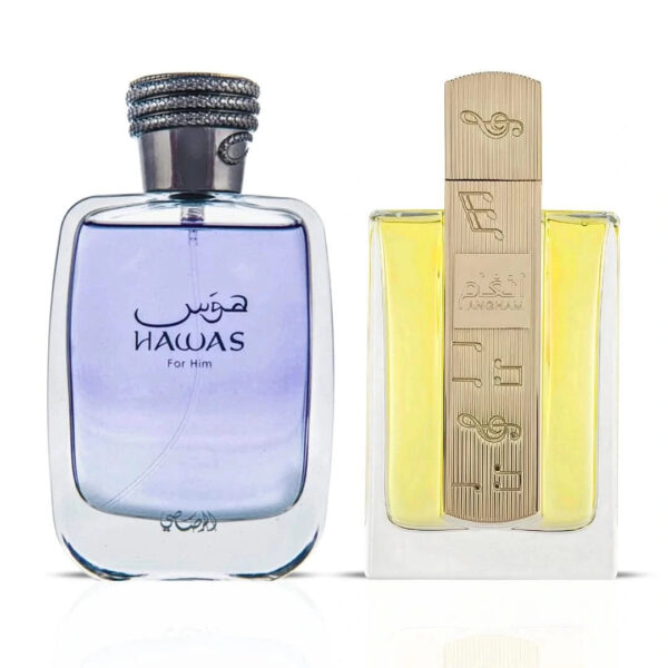 Intense Oud Hawas by Rasasi & Angham by Lattafa Sprays Bundle Eau de Parfum for Men – 100 ml