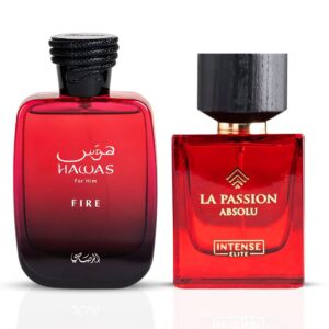 Intense Oud Hawas Fire by Rasasi & La Passion Absolu by Intense Elite Sprays Bundle Eau de Parfum for Women – 100 ml