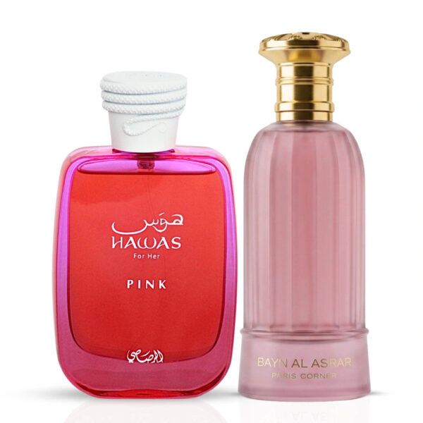 Intense Oud Hawas Pink by Rasasi & Bayn Al Asrar by Paris Corner Bundle Eau de Parfum for Women – 100 ml