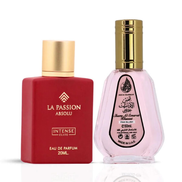Intense Oud La Passion Absolu Women by Intense Elite & Pink Blush Shams Al Emarat Khususi by Ard Al Zaafaran Bundle Eau de Parfum for Women – 20 ml