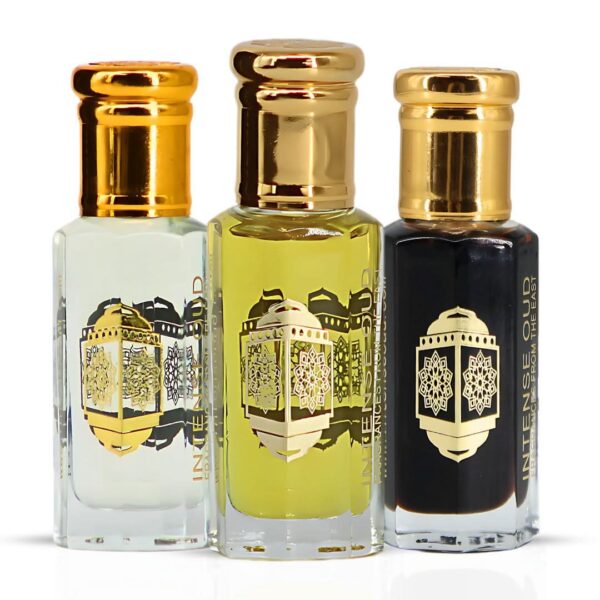 Intense Oud Noble Fruits Bloom & Aphrodisiac Oils with Black Gift Box Bundle for Unisex – 12 ml